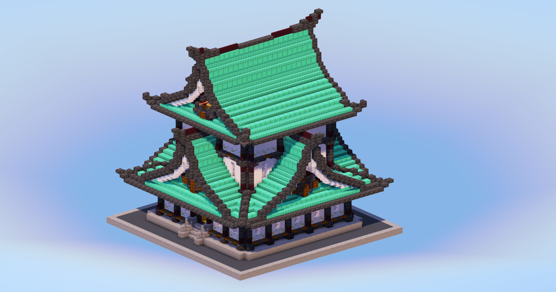 Japanese Temple Dark Copper — Minecraft Build by LeonisBuilds (2)