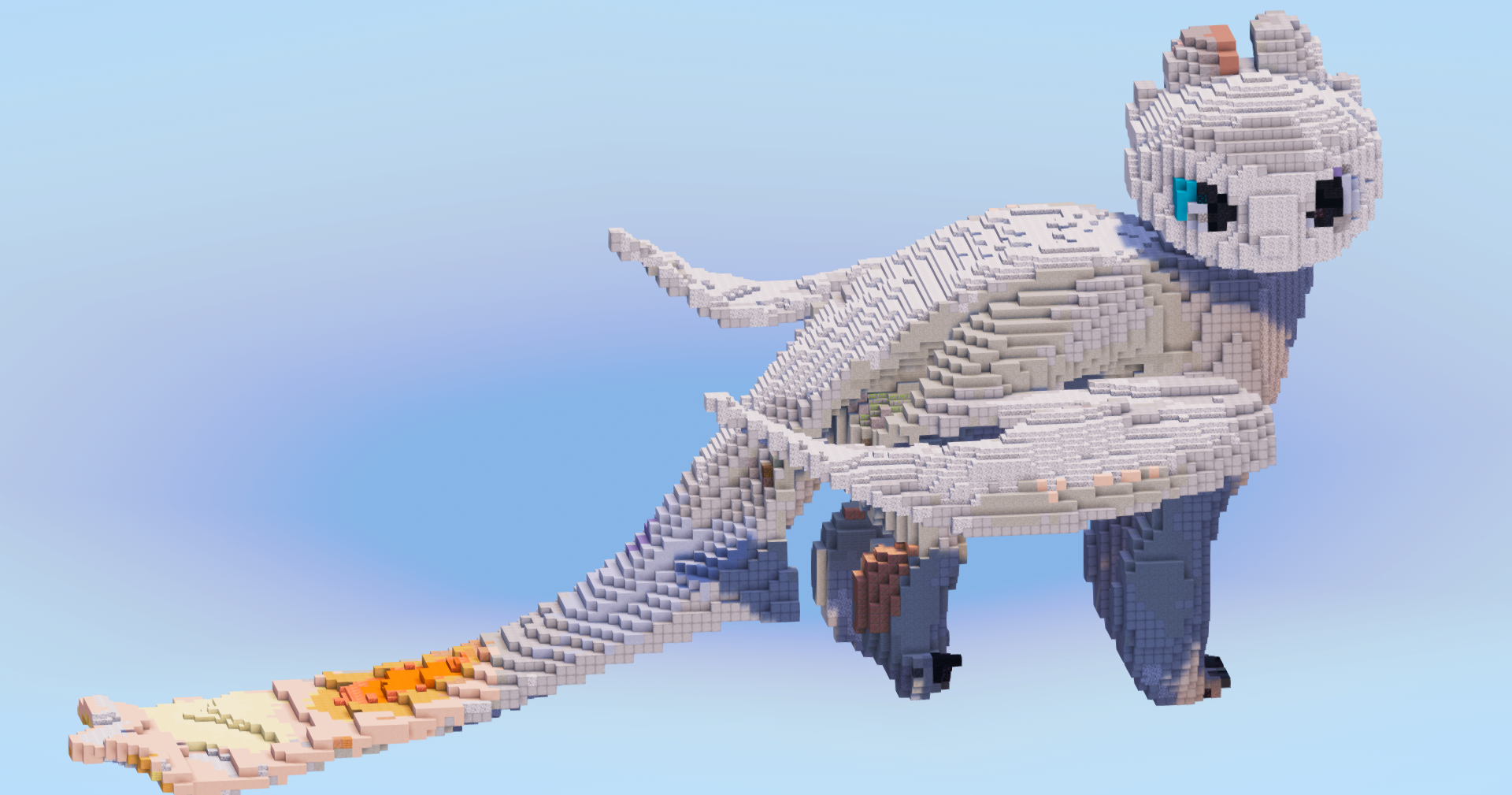 Light Fury Dragon — Minecraft Build by LeonisBuilds