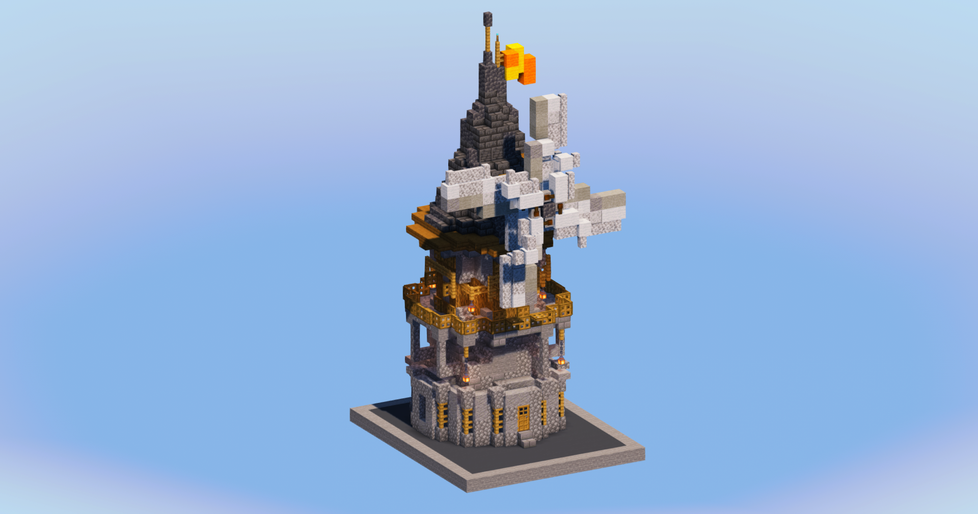 Stone Medieval Windmill — Minecraft Build by LeonisBuilds (2)
