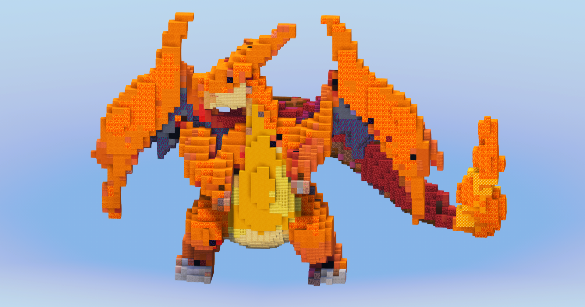 Mega Charizard Y from Pokemon — Minecraft Build by LeonisBuilds