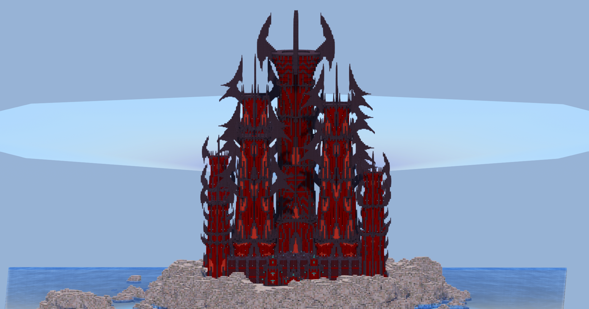 Dark Red Fantasy Castle 400x400 Blocks Fully Built Map — Minecraft Build by LeonisBuilds