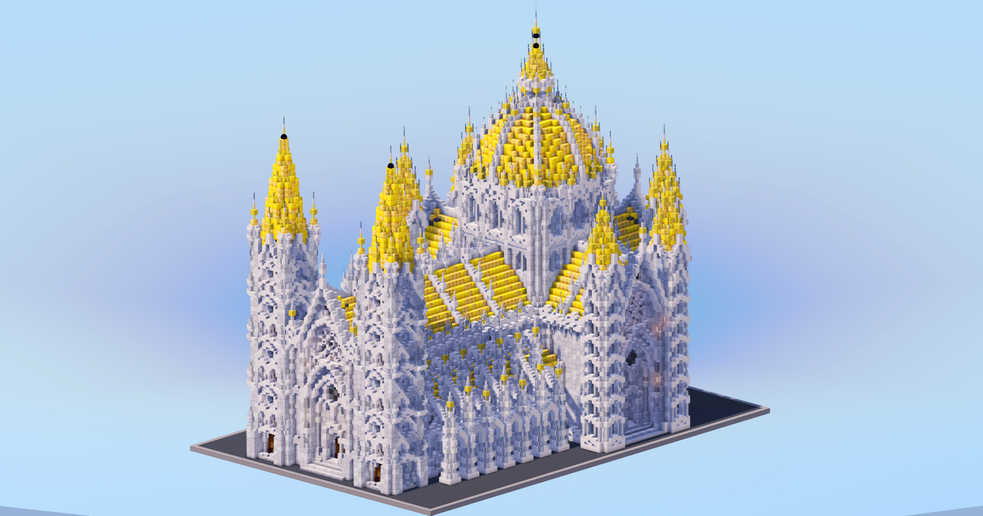 Golden Gilded Gothic Cathedral v2 — Minecraft Build by LeonisBuilds (2)