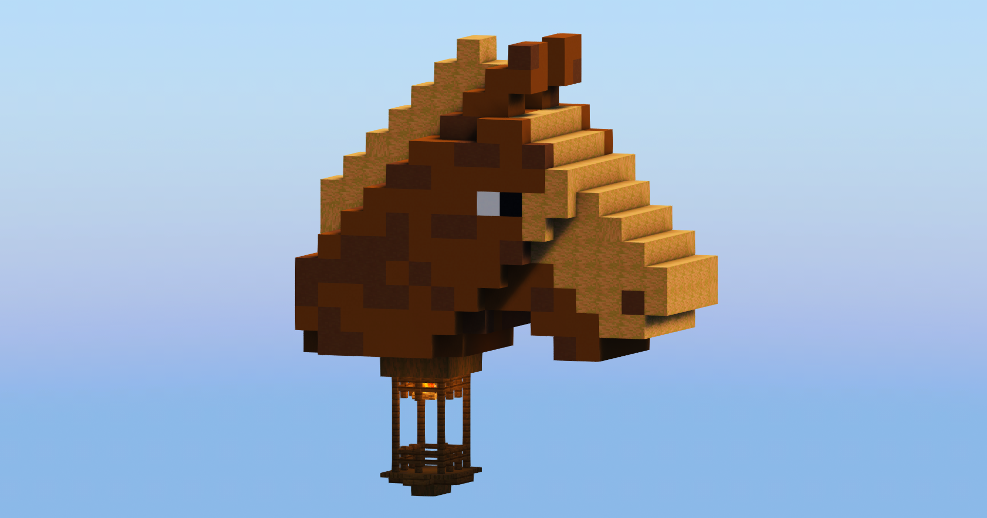 Brown Horse Hot Air Balloon — Minecraft Build by LeonisBuilds (2)