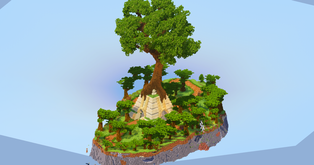 Floating Island with Sandstone Mayan Temple, Server Spawn with Portals — Minecraft Build by LeonisBuilds