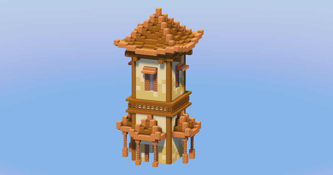 Spruce Japanese Tower — Minecraft Build by LeonisBuilds