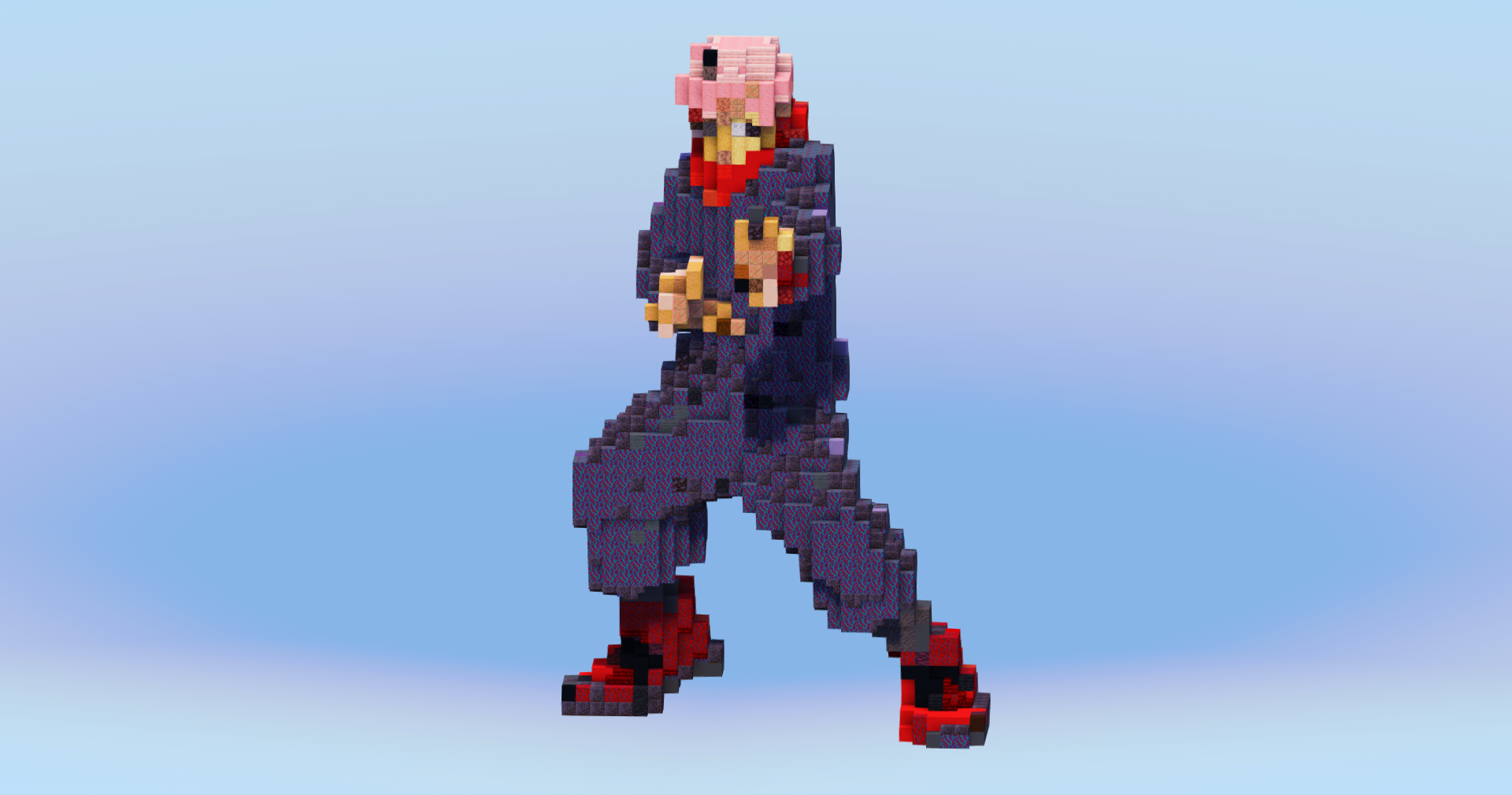 Yuji Itadori from Jujutsu Kaizen — Minecraft Build by LeonisBuilds