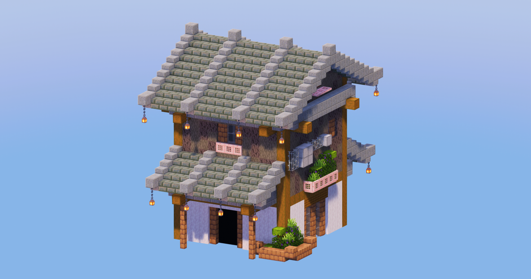 Tuff Japanese House 1 — Minecraft Build by LeonisBuilds