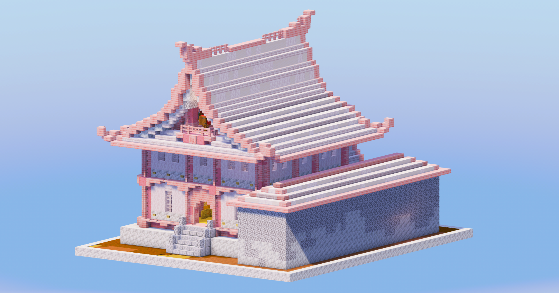White and Cherry Japanese Temple House — Minecraft Build by LeonisBuilds