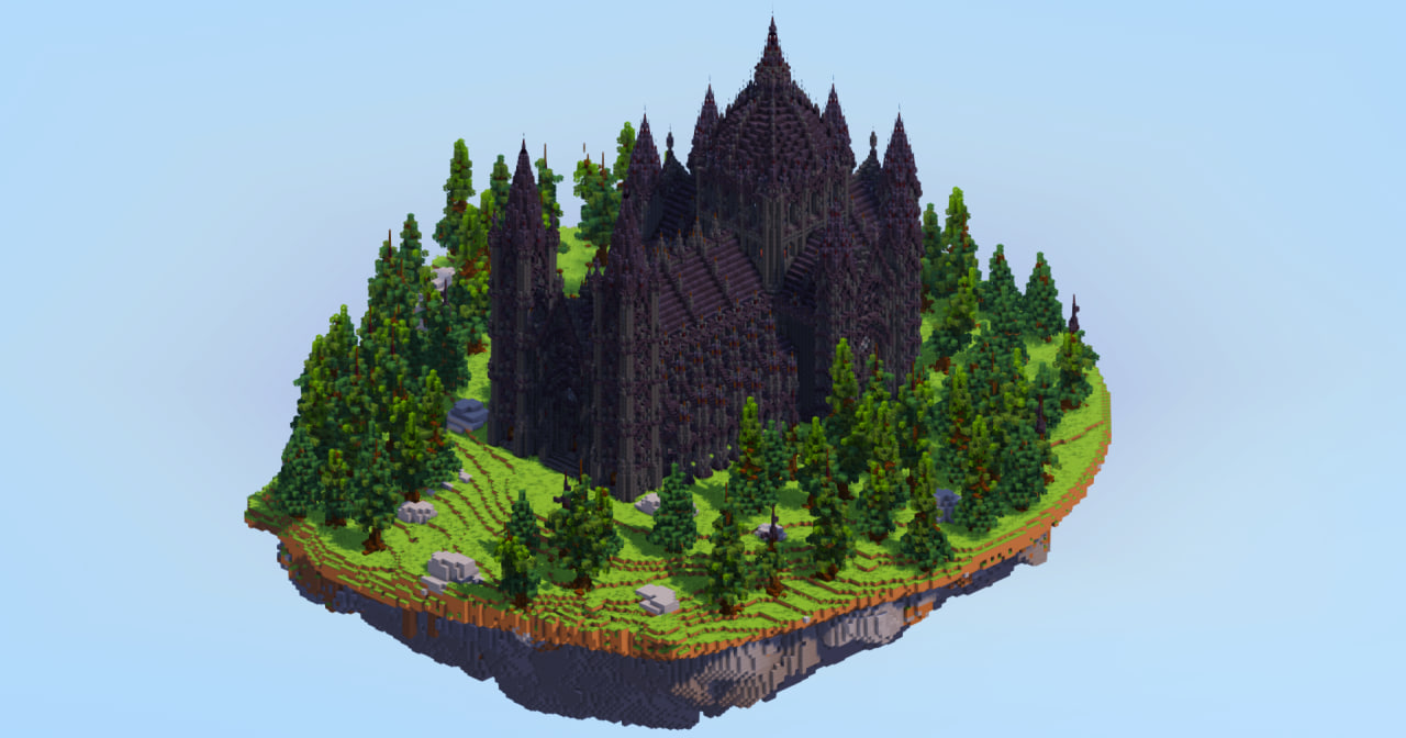 Blackstone Gothic Cathedral on Floating Island — Minecraft Build by LeonisBuilds (2)