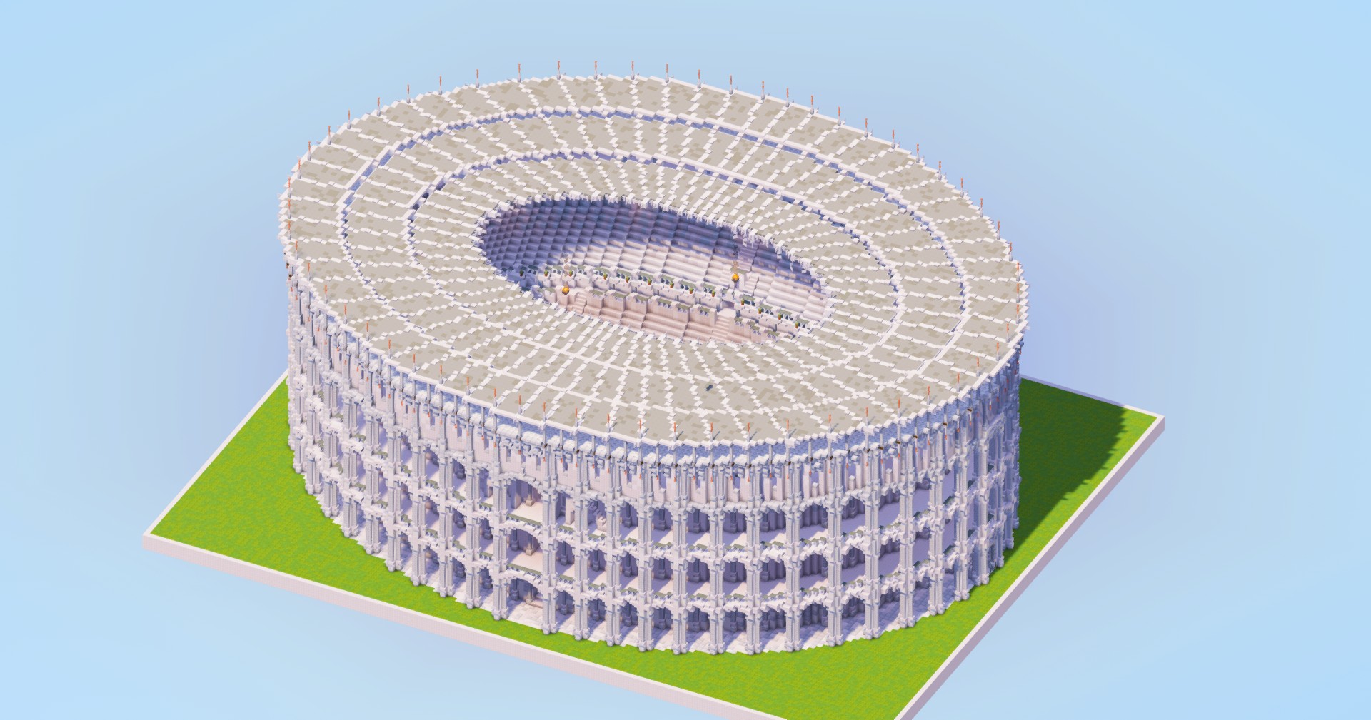 Pale Oak White Colosseum — Minecraft Build by LeonisBuilds