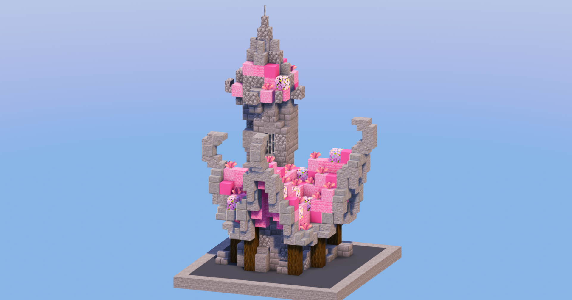 Pink Medieval Fantasy House 3 — Minecraft Build by LeonisBuilds (2)