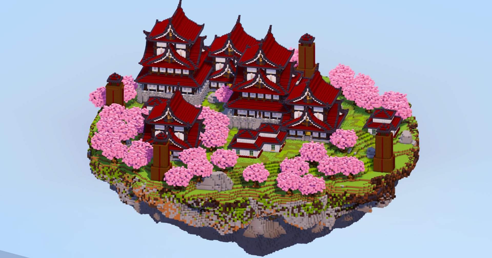 Japanese Floating Island Dark Red — Minecraft Build by LeonisBuilds (2)