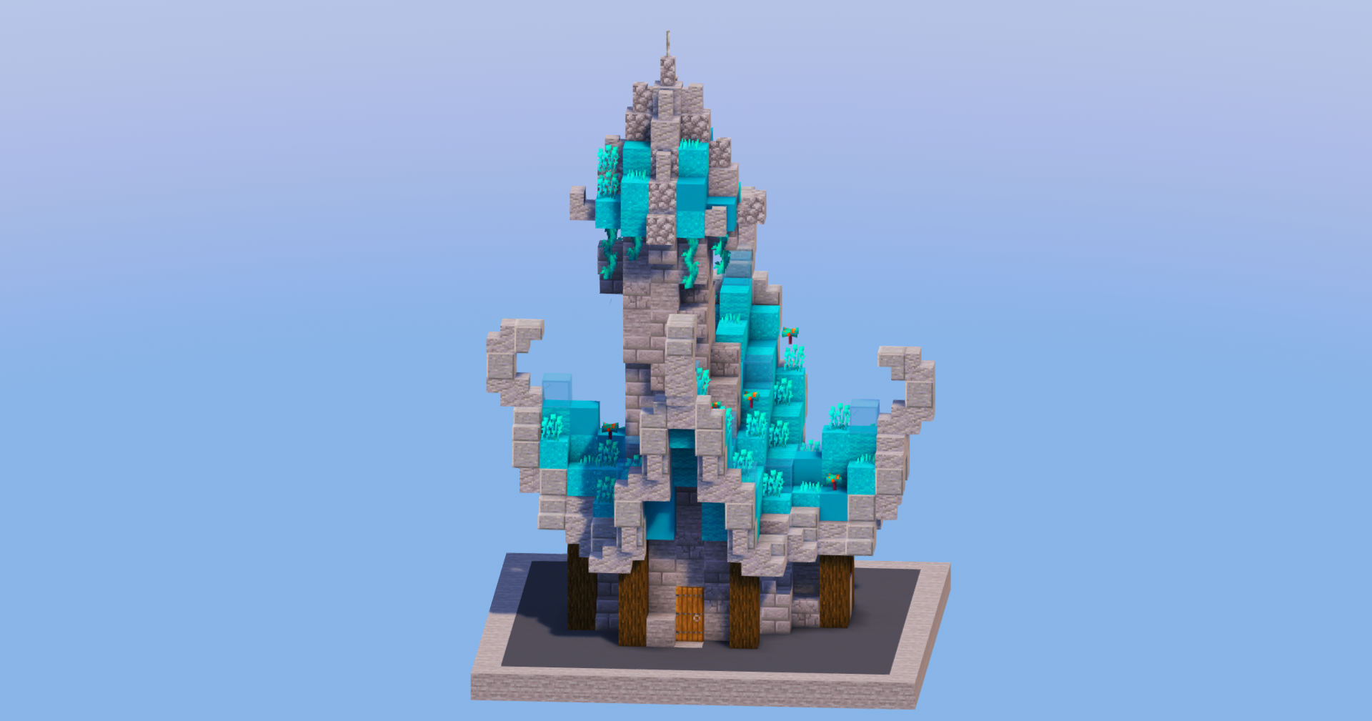 Cyan Medieval Fantasy House 1 — Minecraft Build by LeonisBuilds