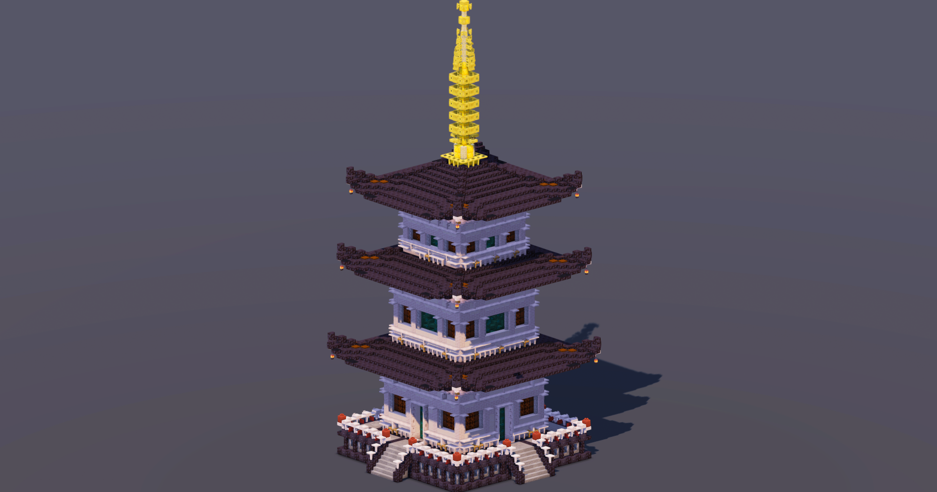 Medium Japanese Pagoda Black — Minecraft Build by MellowHat