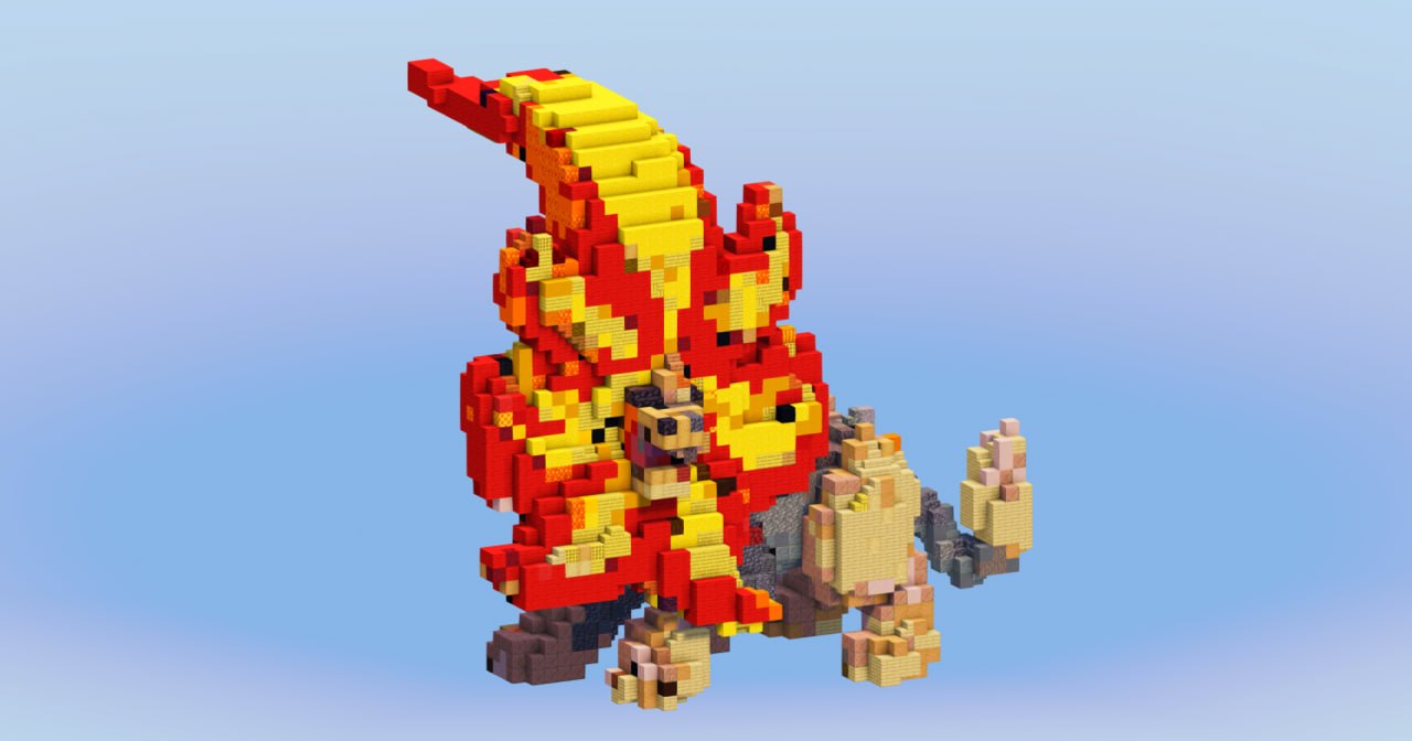 Mega Pyroar from Pokemon — Minecraft Build by LeonisBuilds (2)