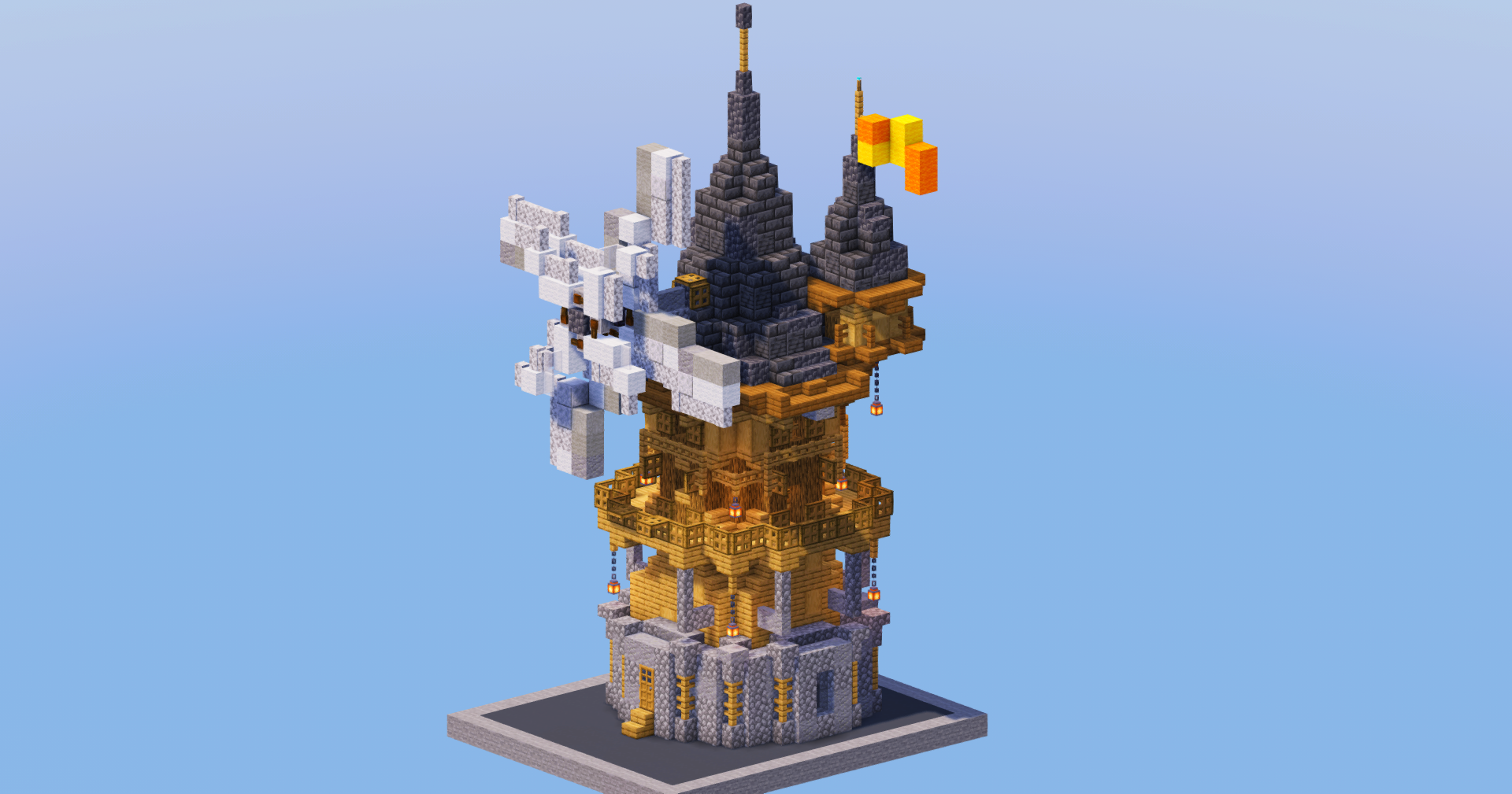 Oak Medieval Windmill — Minecraft Build by LeonisBuilds (2)