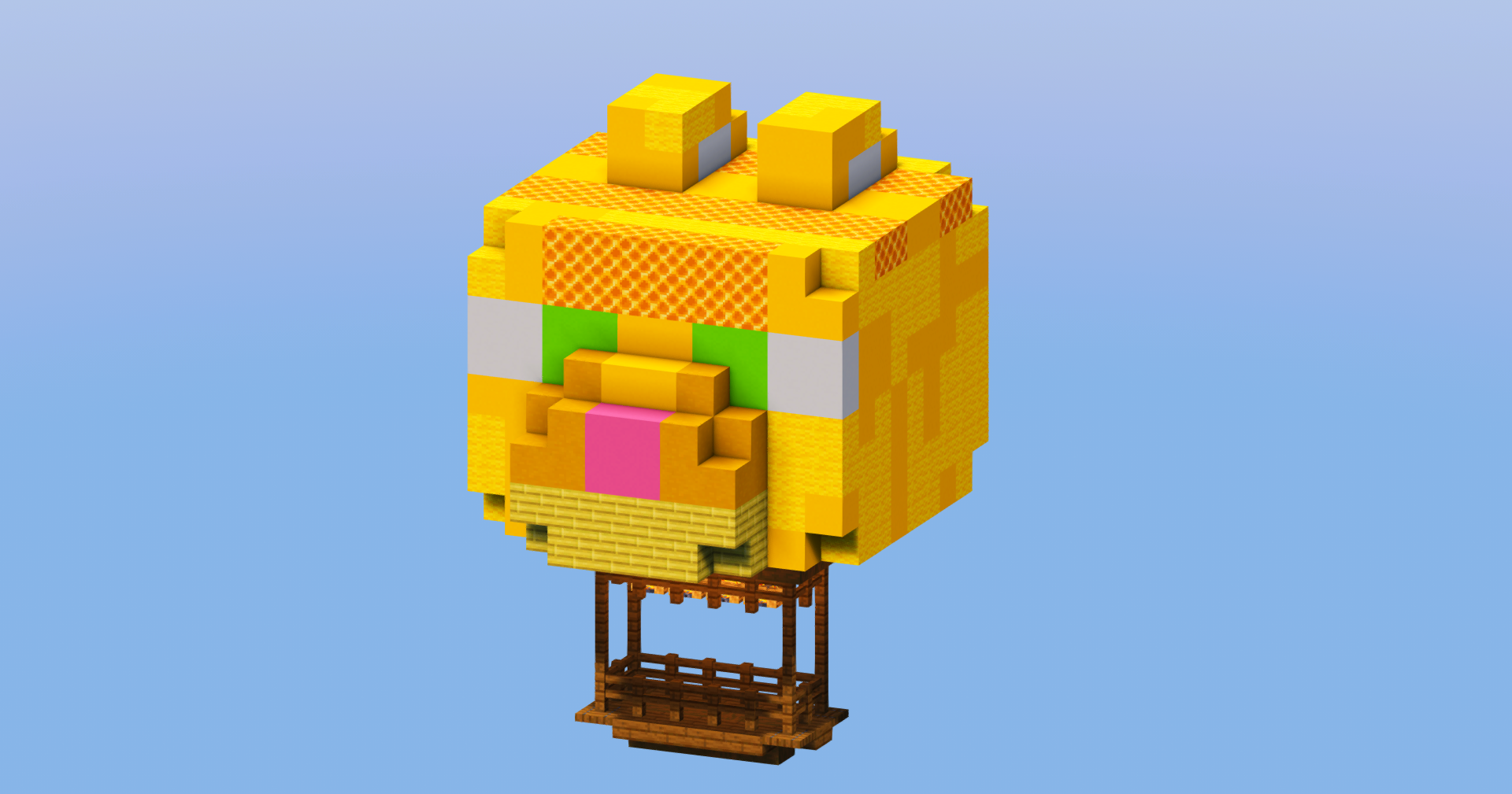 Yellow Cat Hot Air Balloon — Minecraft Build by LeonisBuilds