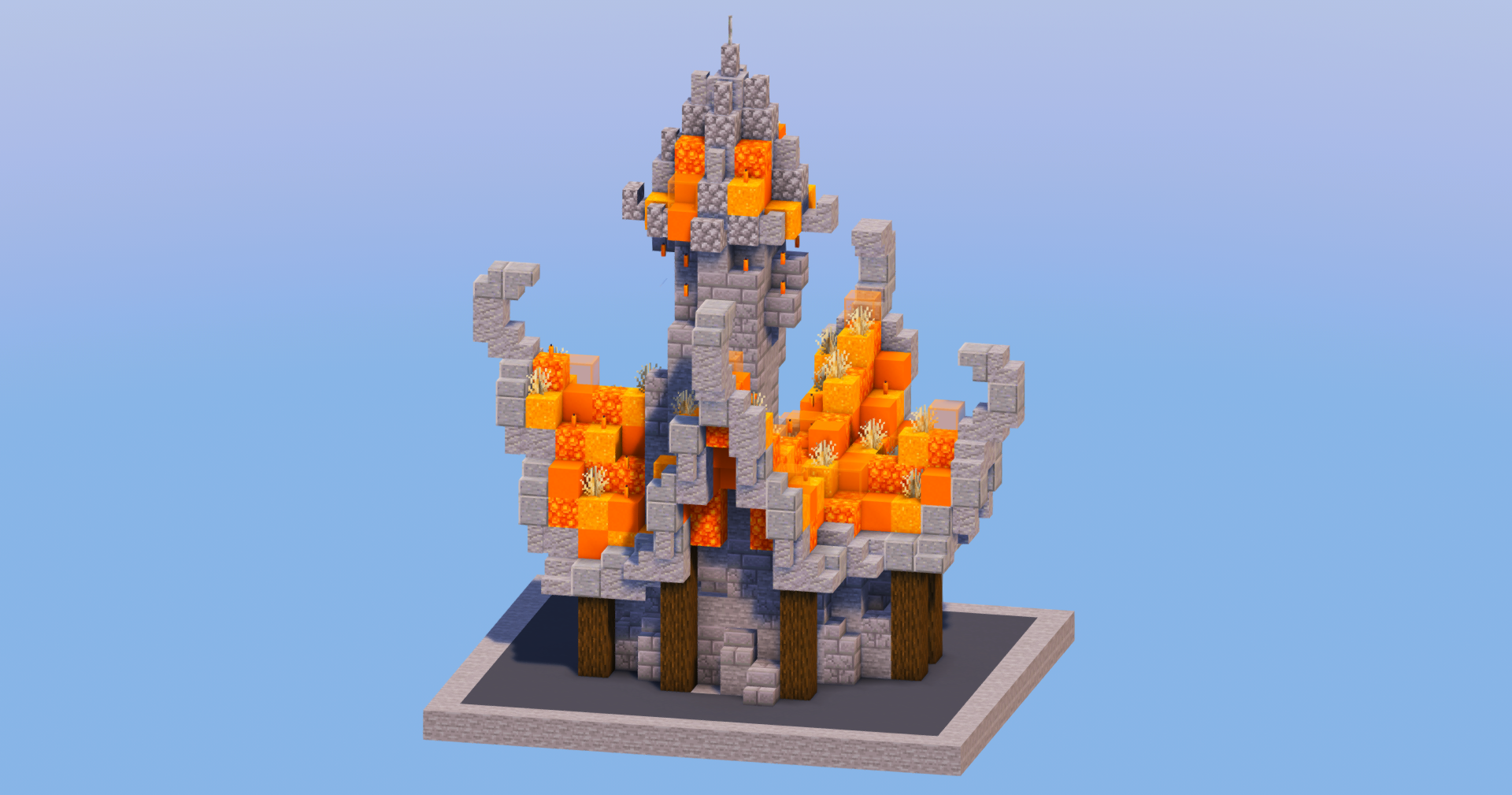 Fire Medieval Fantasy House 4 — Minecraft Build by LeonisBuilds (2)