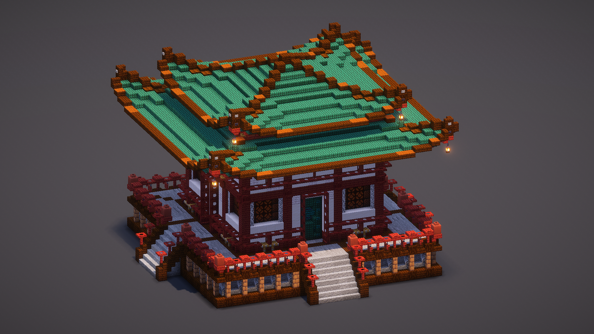 Small Green Japanese Pagoda
