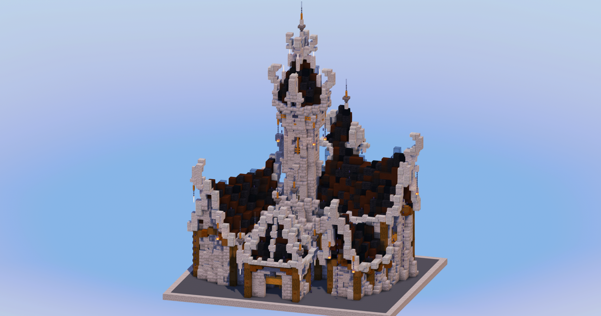 Black Medieval Fantasy Castle — Minecraft Build by LeonisBuilds