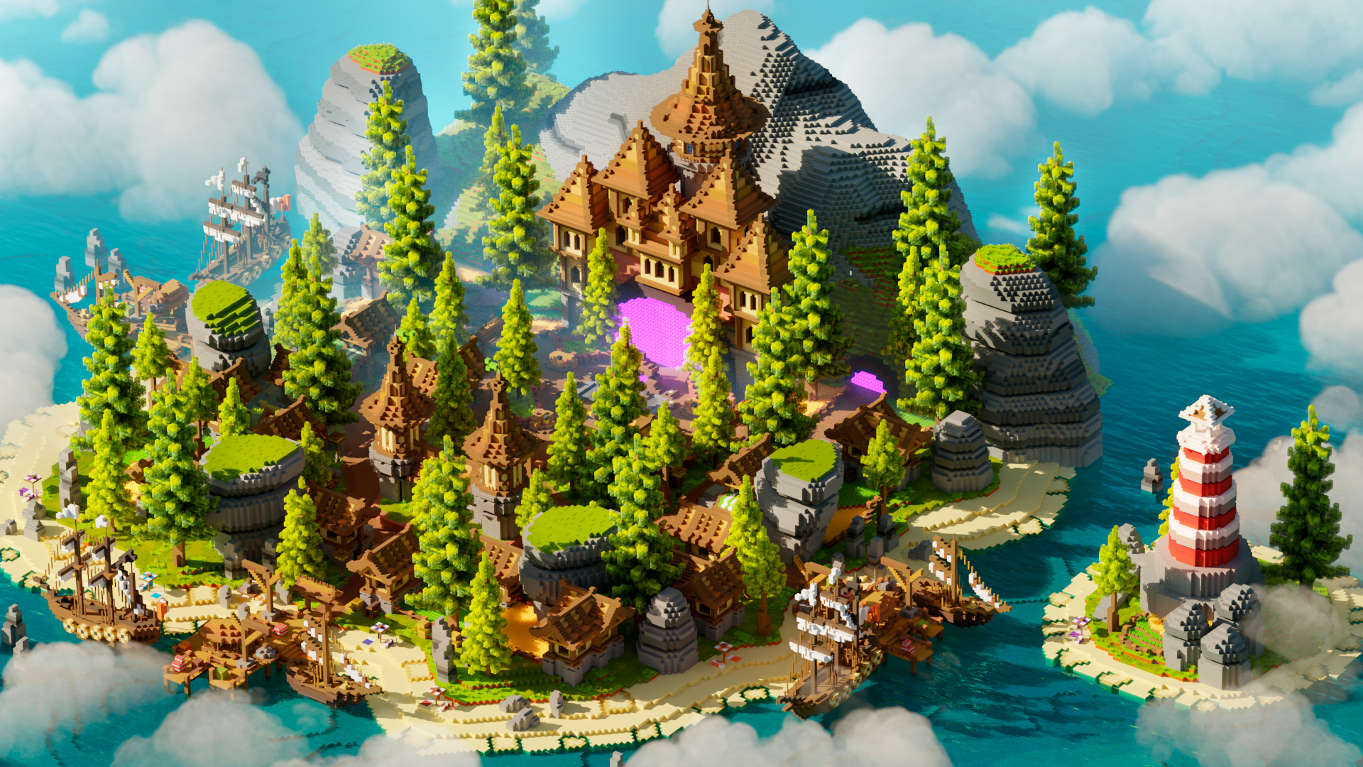 FREE Pinewood Keep Spawn — Minecraft Build by OrioniX