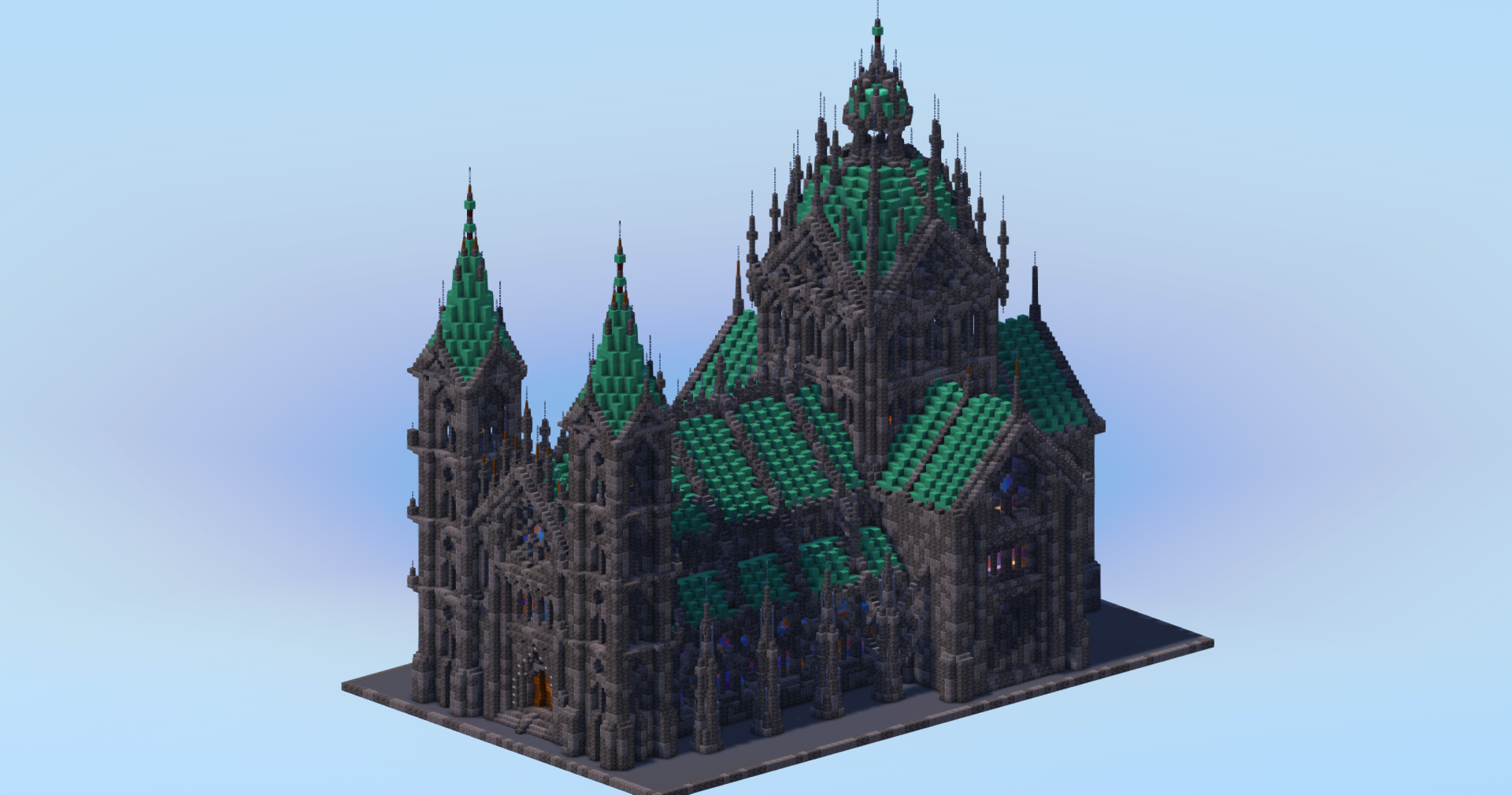 Dark Prismarine Gothic Cathedral — Minecraft Build by LeonisBuilds