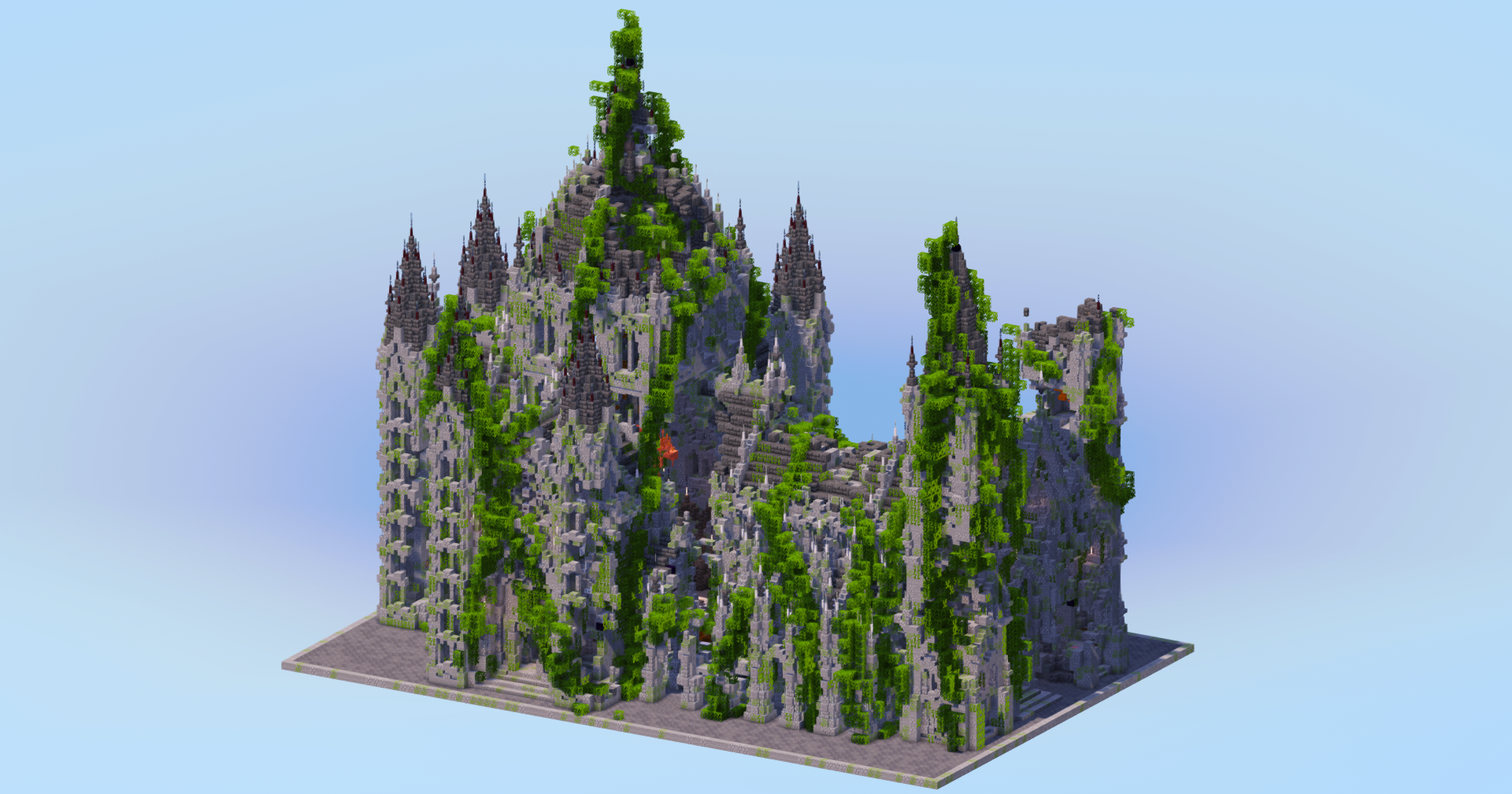 Ruined Overgrown Gothic Cathedral v2 — Minecraft Build by LeonisBuilds