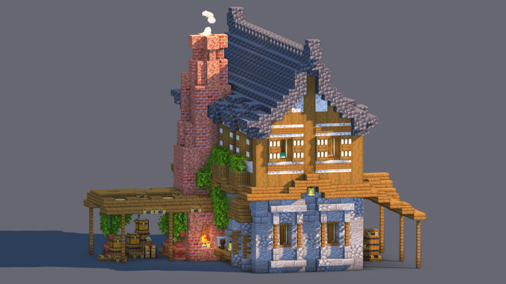 Medieval House – Fully Decorated Interior | Download — Minecraft Build by RaekonBuilds