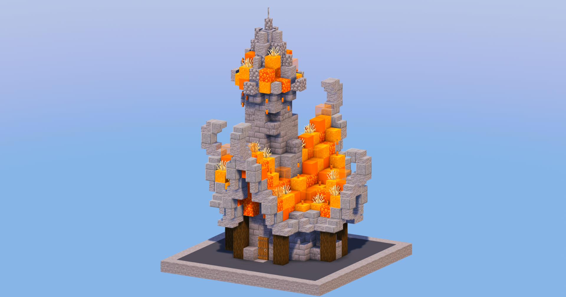 Fire Medieval Fantasy House 1 — Minecraft Build by LeonisBuilds (2)