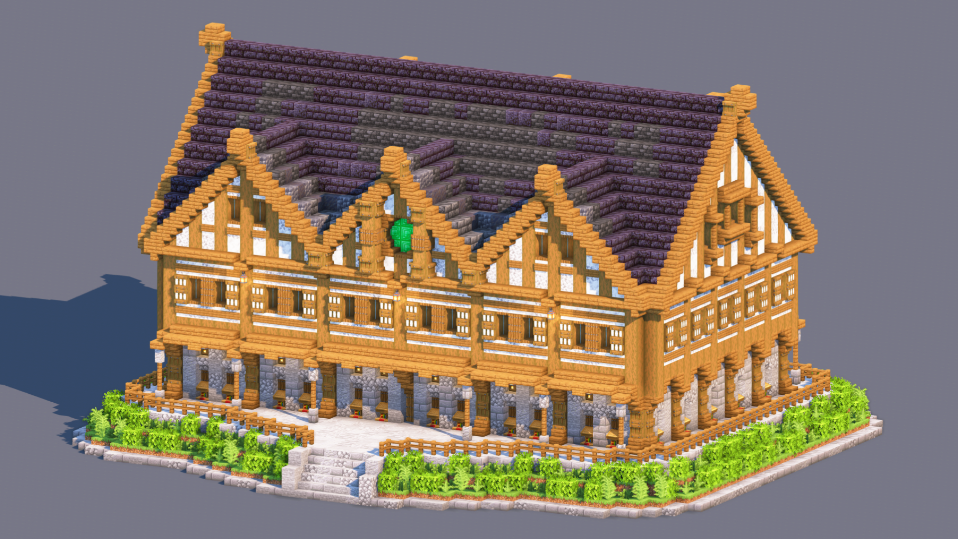 Medieval Trading Hall - Fully Decorated Interior | Download — Minecraft Build by RaekonBuilds (2)