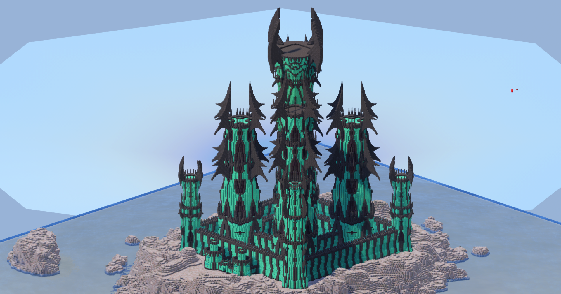 Dark Copper Fantasy Castle 400x400 Blocks Fully Built Custom Map — Minecraft Build by LeonisBuilds (2)