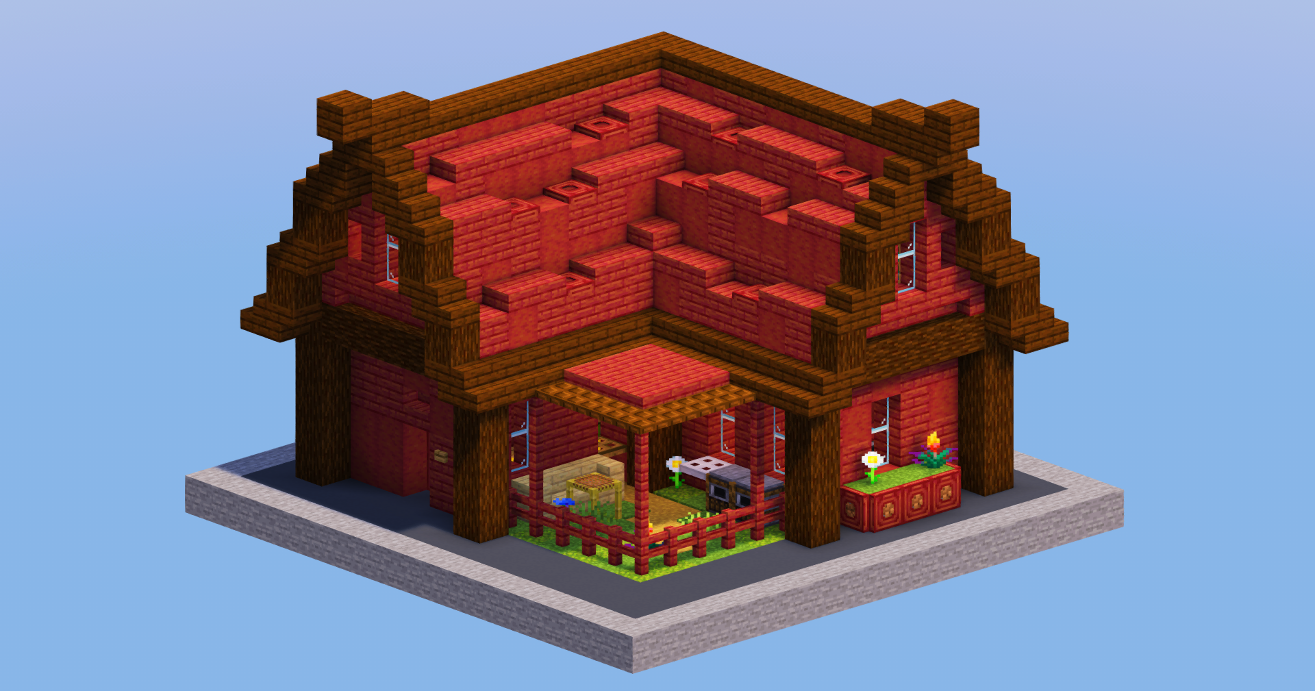 Mangrove Red Beginner House — Minecraft Build by LeonisBuilds