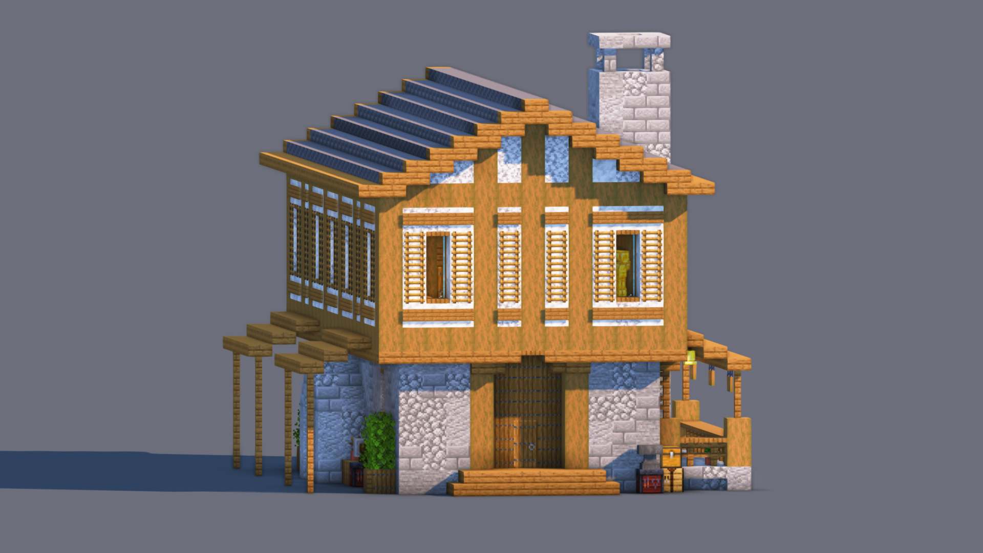 Medieval House – Fully Decorated Interior | Download — Minecraft Build by RaekonBuilds