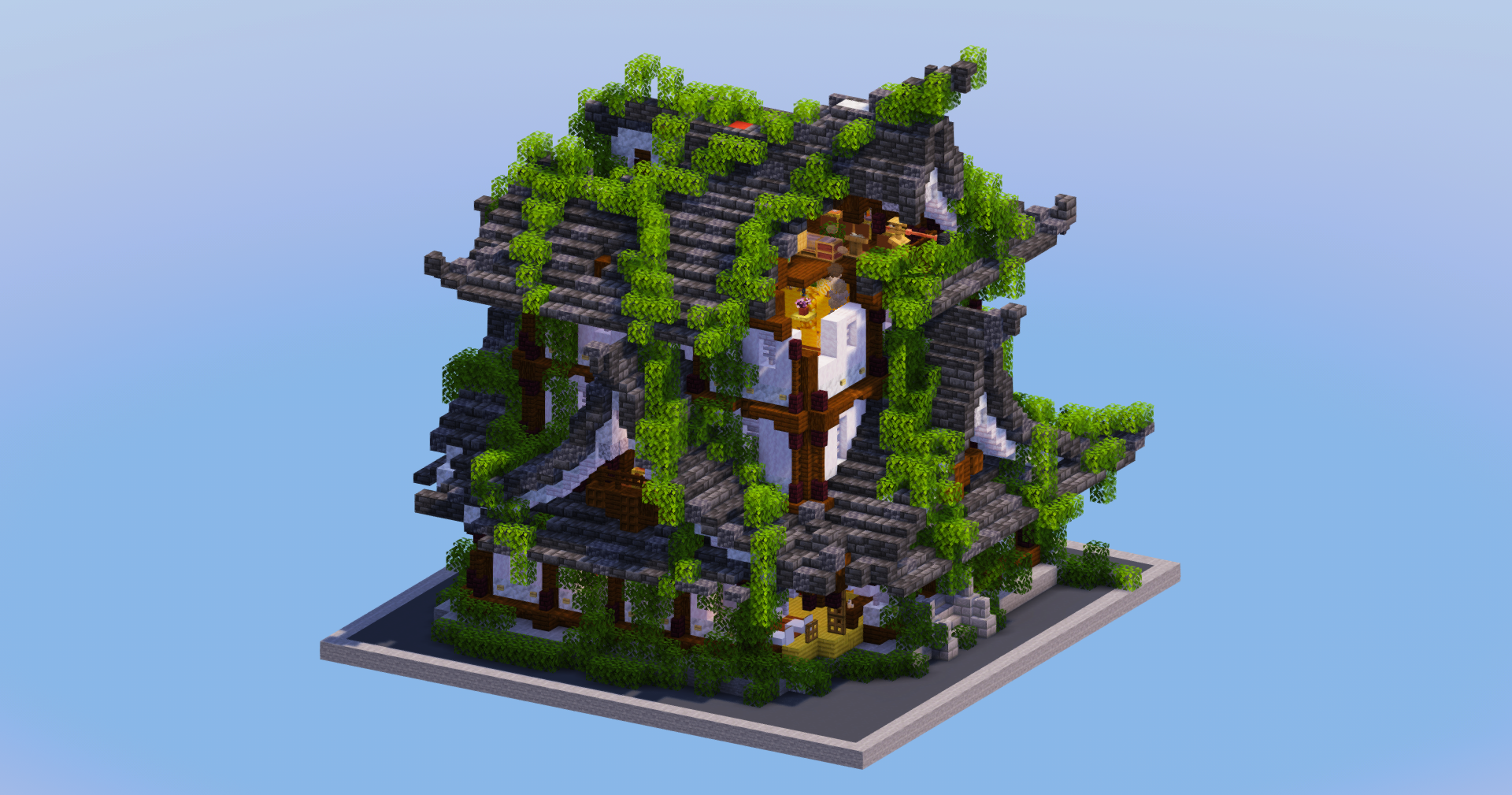 Ruined Overgrown Japanese Temple — Minecraft Build by LeonisBuilds