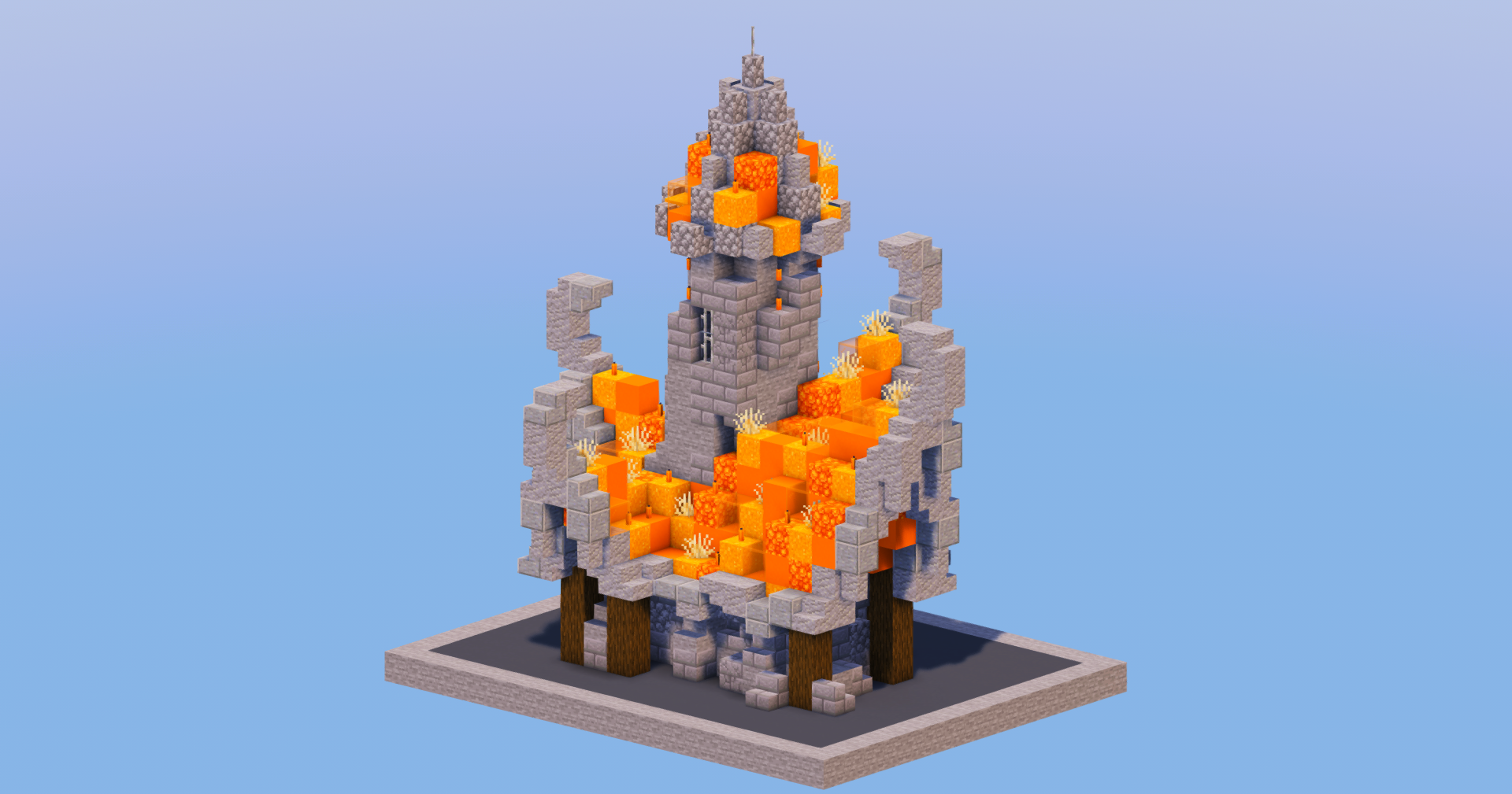 Fire Medieval Fantasy House 3 — Minecraft Build by LeonisBuilds (2)