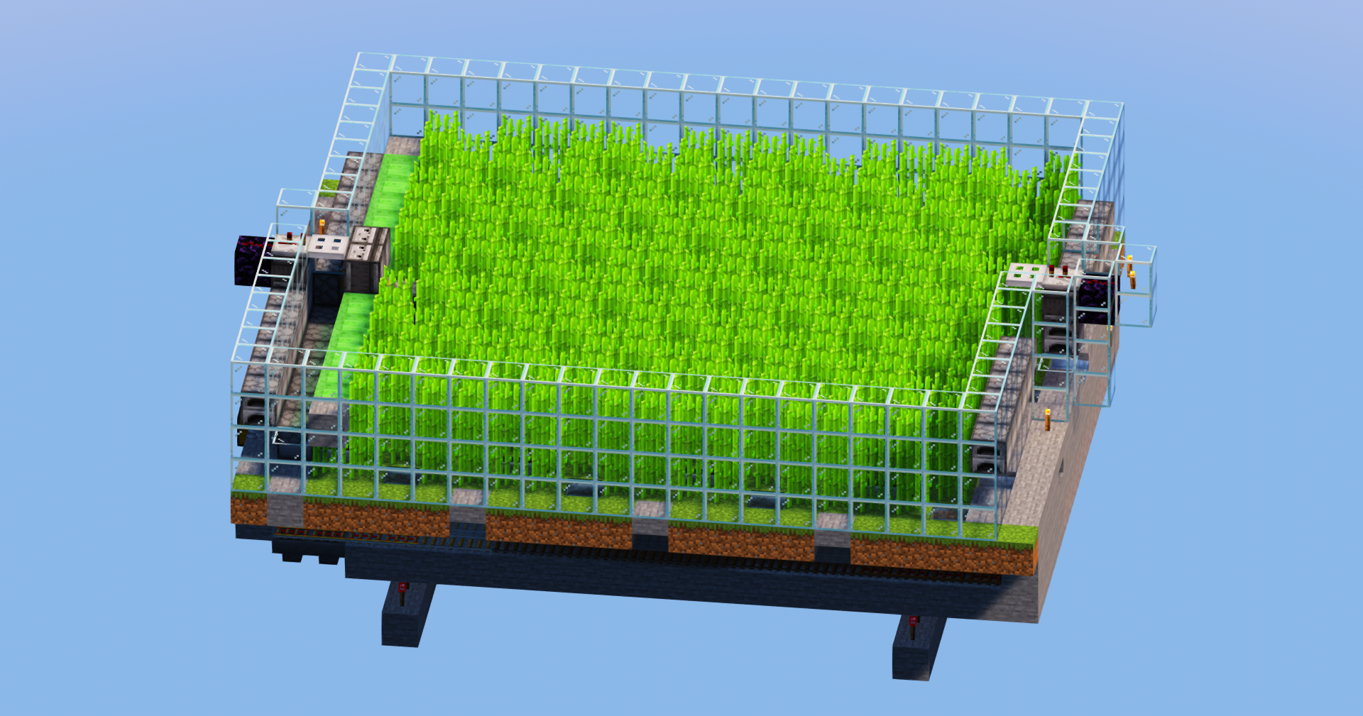 1500 Sugarcane/hour Automatic Farm, Uses slimeblocks and flying machine — Minecraft Build by LeonisBuilds (2)