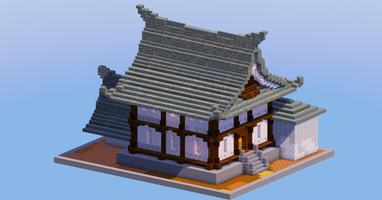 Japanese Temple House Tuff Bricks — Minecraft Build by LeonisBuilds (2)