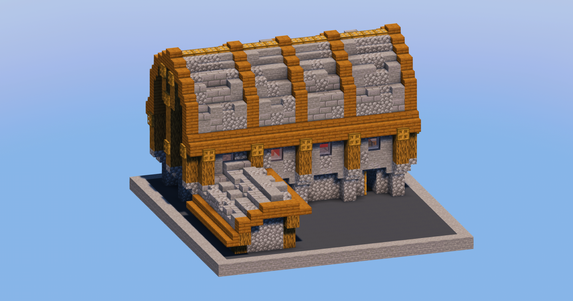 Stone Medieval Barn — Minecraft Build by LeonisBuilds