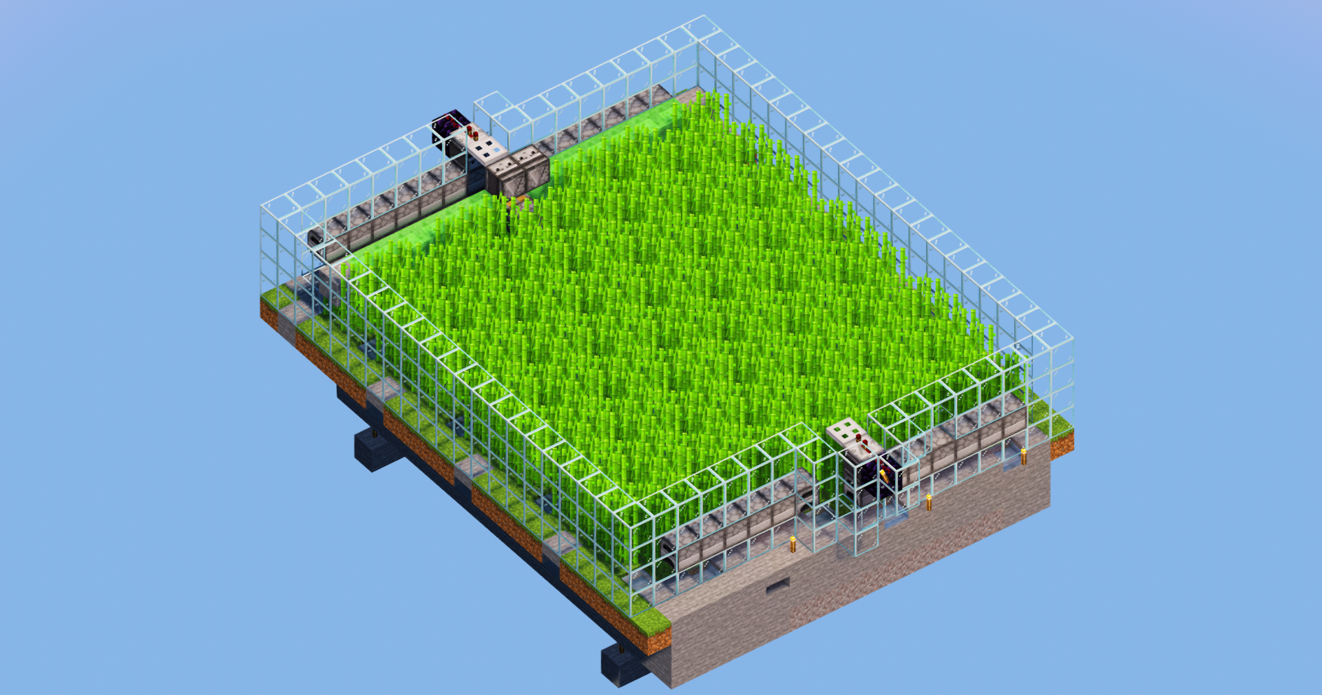 1500 Sugarcane/hour Automatic Farm, Uses slimeblocks and flying machine — Minecraft Build by LeonisBuilds