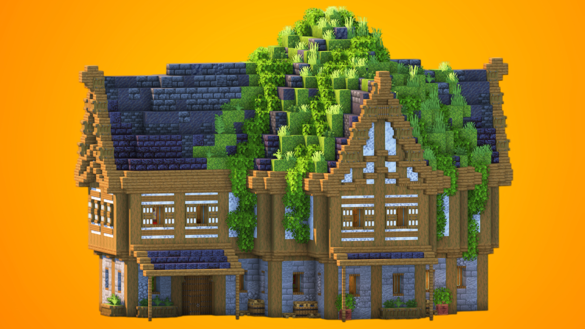 Overgrown Medieval House | Fully Furnished Interior (World, Litematica & WorldEdit) — Minecraft Build by RaekonBuilds