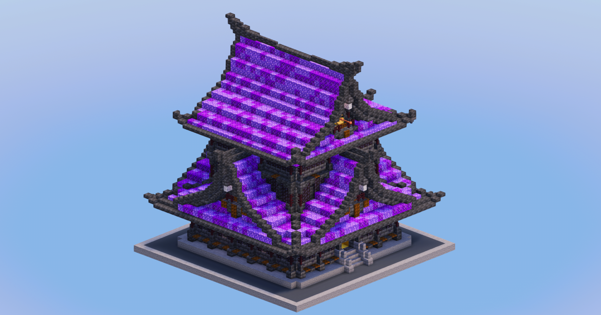 Dark Amethyst Japanese Temple — Minecraft Build by LeonisBuilds