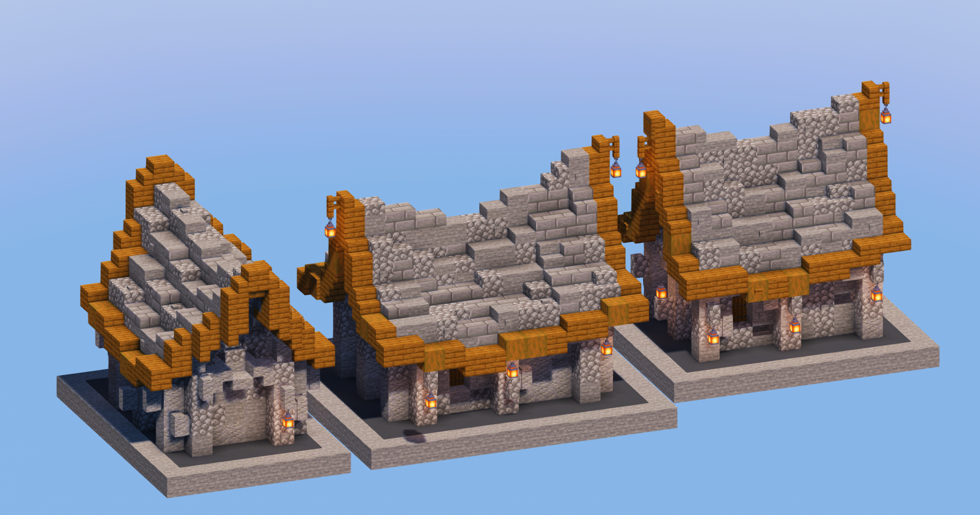 Stone Medieval Houses Pack — Minecraft Build by LeonisBuilds