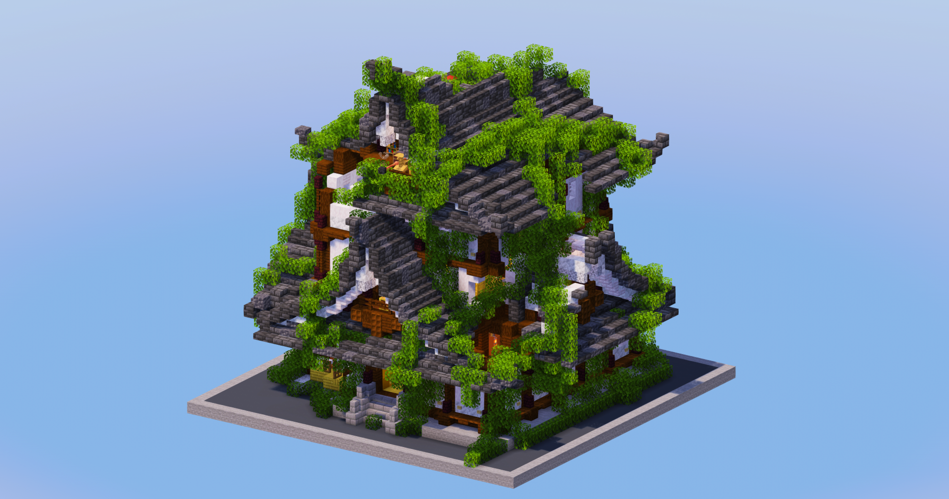 Ruined Overgrown Japanese Temple — Minecraft Build by LeonisBuilds (2)