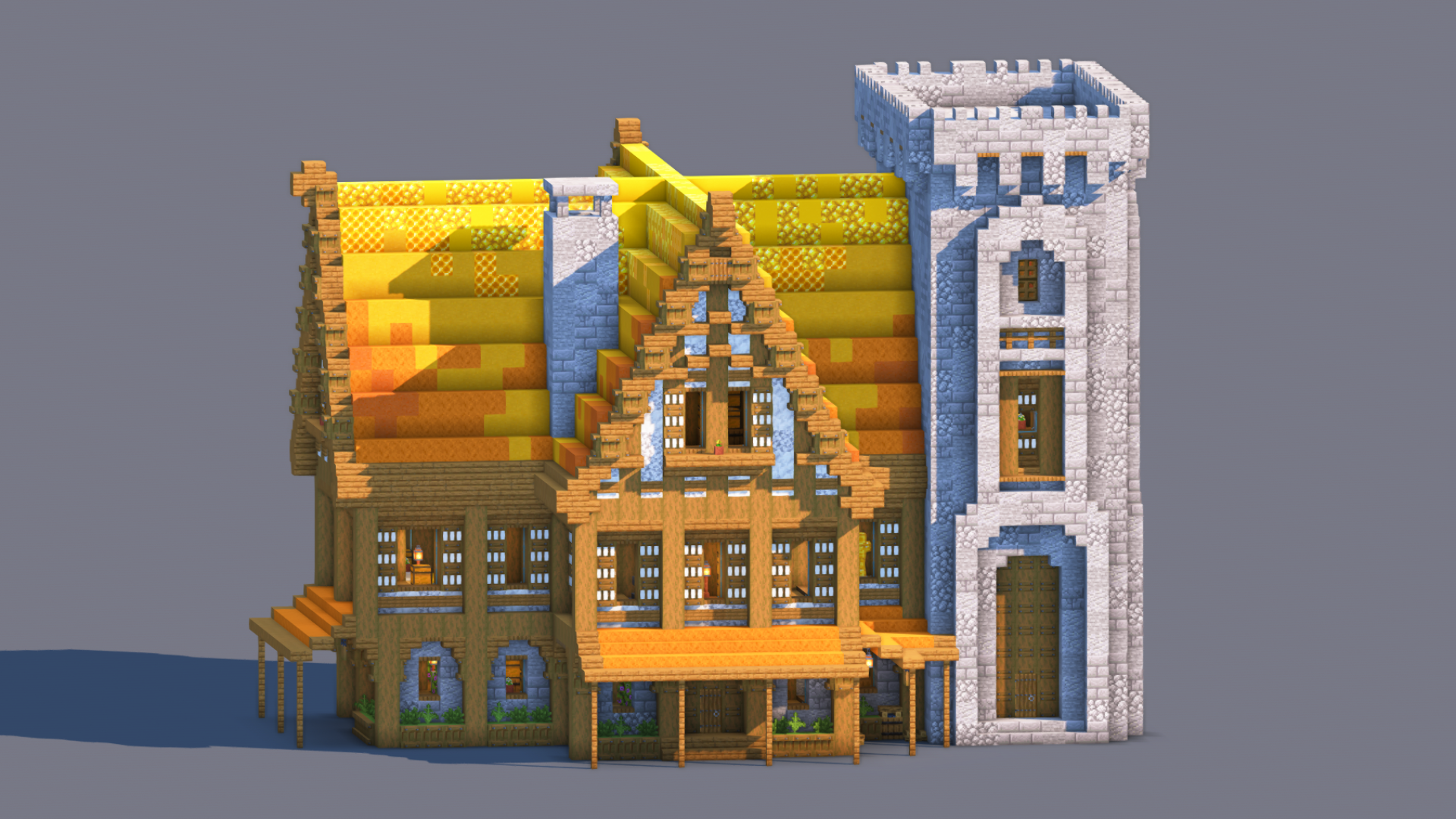 Minecraft Medieval House | Fully Decorated Interior | Survival House Download | Autumn Edition — Minecraft Build by RaekonBuilds