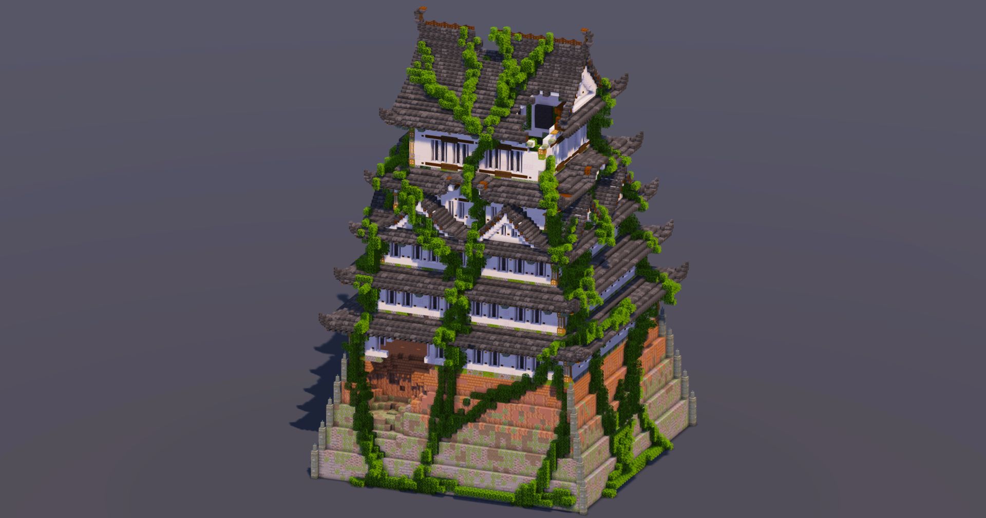 Mossy Overgrown Japanese Castle
