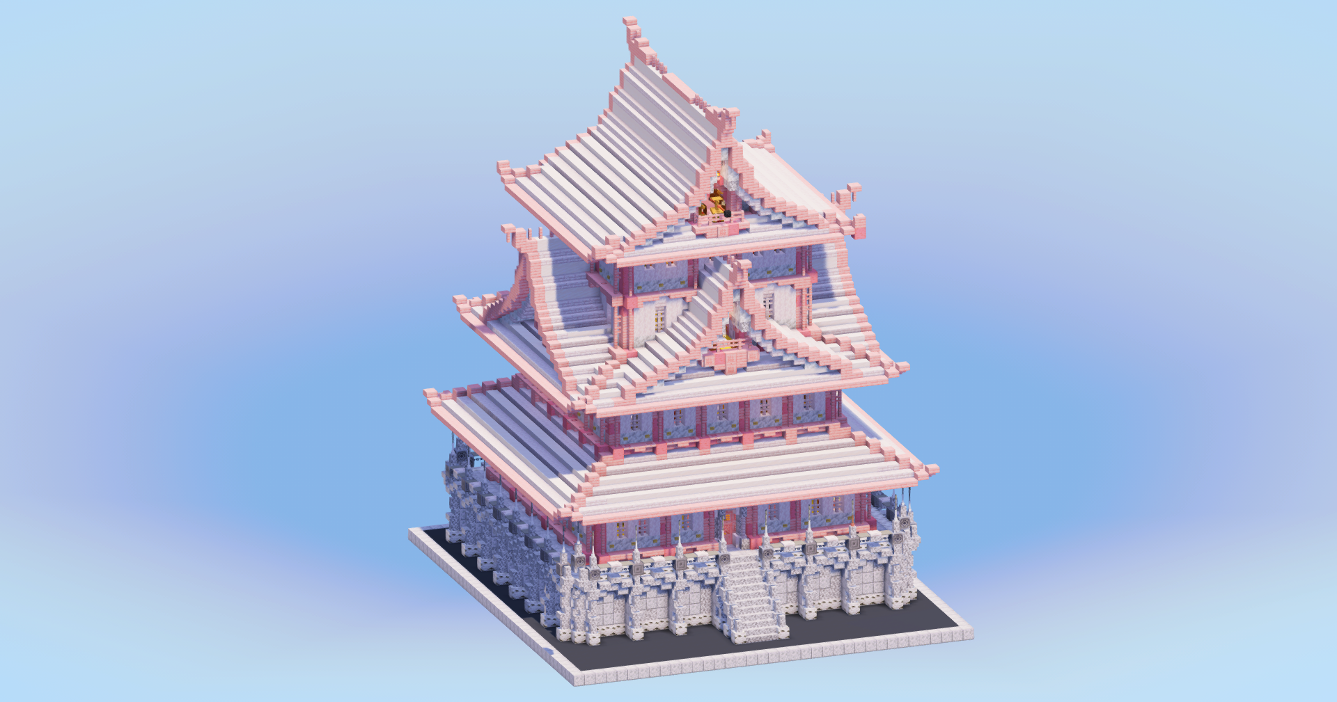 Japanese Castle White and Pink — Minecraft Build by LeonisBuilds (2)