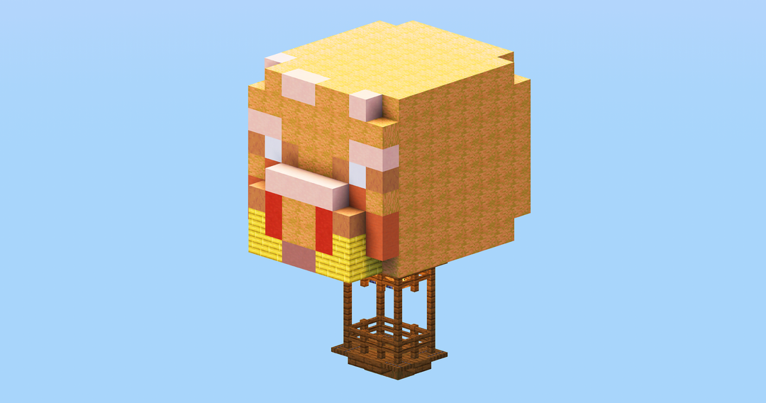 Piglin Hot Air Balloon — Minecraft Build by LeonisBuilds