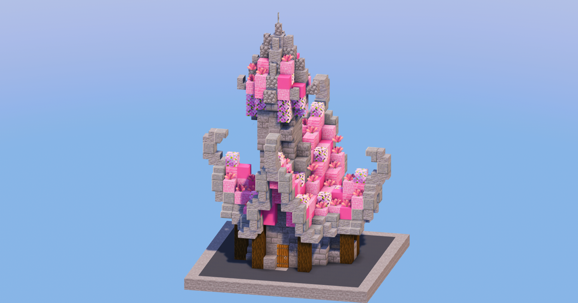 Pink Medieval Fantasy House 1 — Minecraft Build by LeonisBuilds (2)