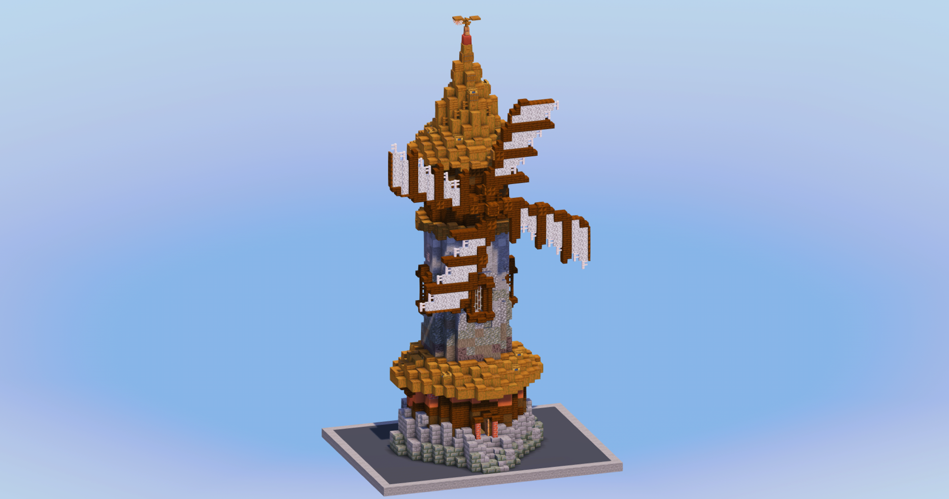Dark Oak Medieval Windmill — Minecraft Build by LeonisBuilds
