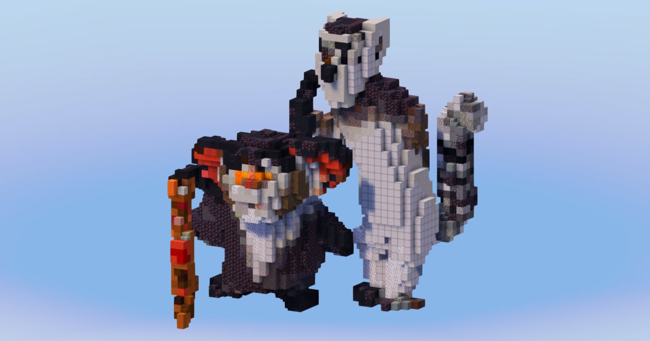 Julien and Maurice from Madagascar — Minecraft Build by LeonisBuilds